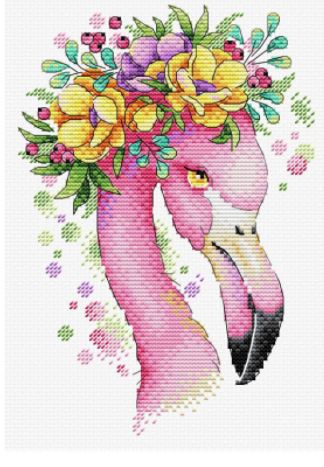 click here to view larger image of Summer Flamingo (counted cross stitch kit)