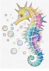 click here to view larger image of Rainbow Sea Horse (counted cross stitch kit)