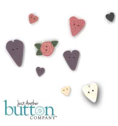 click here to view larger image of Scatter Hearts Button Pack - JAB8466 (button pack)