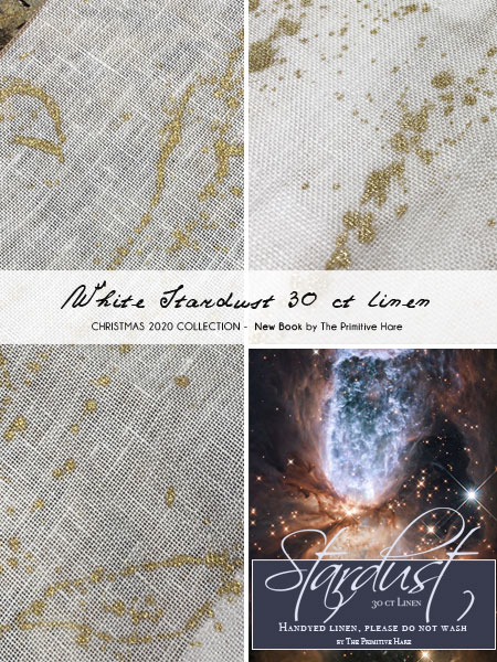 click here to view larger image of White Stardust - 30ct Linen.  Primitive Hare (Primitive Hare Fabric)