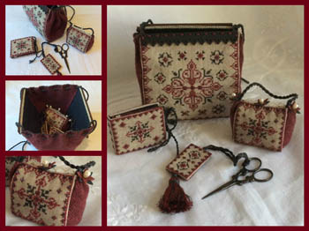 click here to view larger image of Black Ruby Sewing Purse & Wooden Rods ()