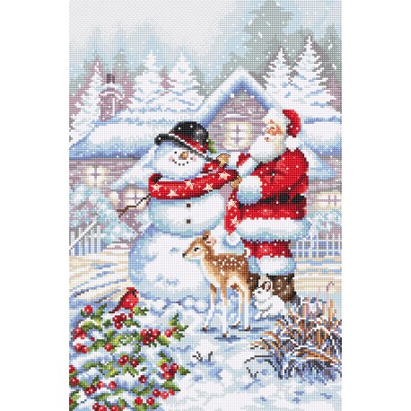 click here to view larger image of Snowman and Santa (counted cross stitch kit)