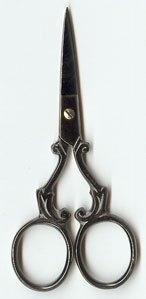 click here to view larger image of Fleur Embroidery Scissors Gun Metal 3.5" (accessory)