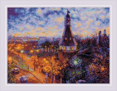 click here to view larger image of Moscow at Night Simonov Monastery (counted cross stitch kit)