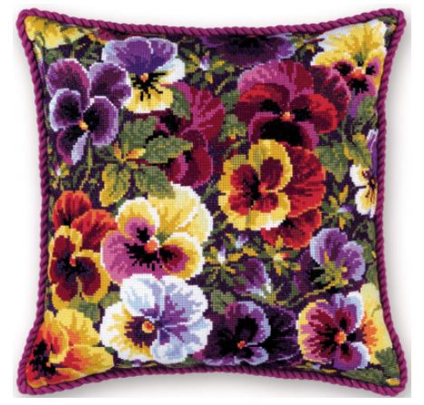 click here to view larger image of Royal Pansies (counted cross stitch kit)