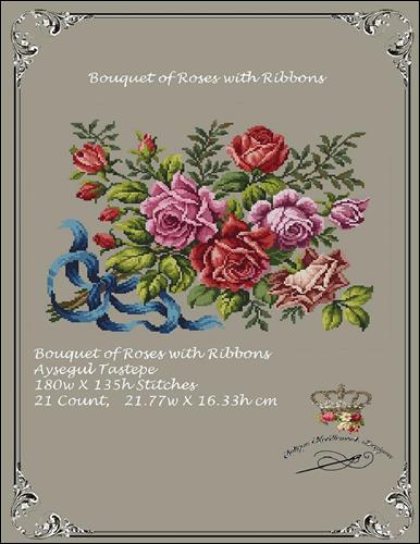 click here to view larger image of Bouquet of Roses with Ribbons (chart)