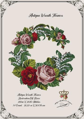 click here to view larger image of Antique Wreath Flowers (chart)