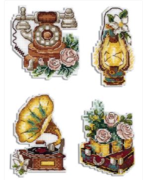 click here to view larger image of Magnets - Retro (counted cross stitch kit)
