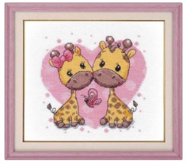 click here to view larger image of Giraffes in Love (counted cross stitch kit)