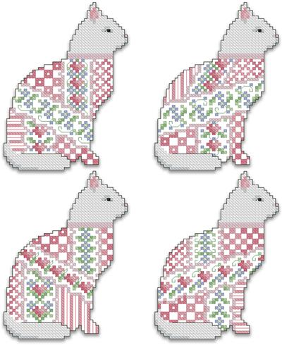 click here to view larger image of Crazy Valentine Cats Ornaments (chart)
