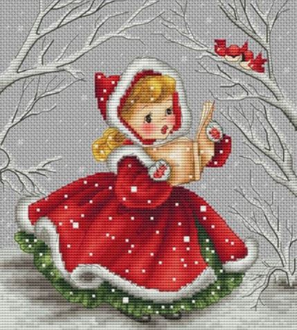 click here to view larger image of Chanson De Noel Magnet (girl with songbook) (magnet)