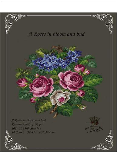 click here to view larger image of Roses in Bloom and Bud, A (chart)