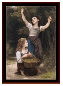 click here to view larger image of Harvest of Hazelnuts - Bouguereau (chart)