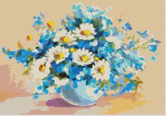 click here to view larger image of Daisies in a Sea of Blue (chart)