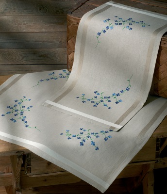 click here to view larger image of Lobelia Table Runner - Embroidery (upper) (embroidery kit)