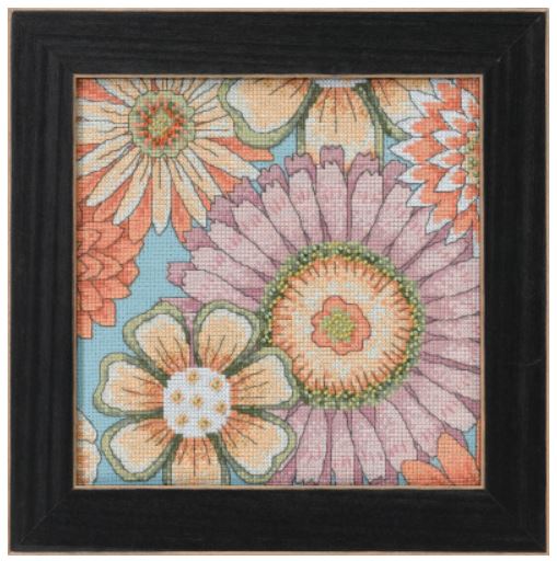 click here to view larger image of  Floral Blue 1 (2022) (counted cross stitch kit)