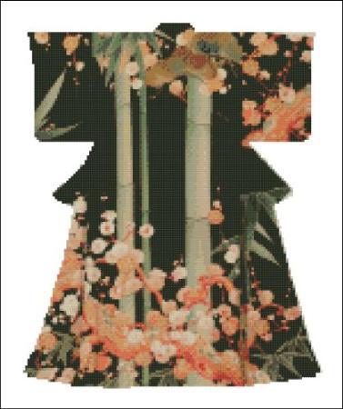 click here to view larger image of Kimono 006 - Orange Bamboo (chart)