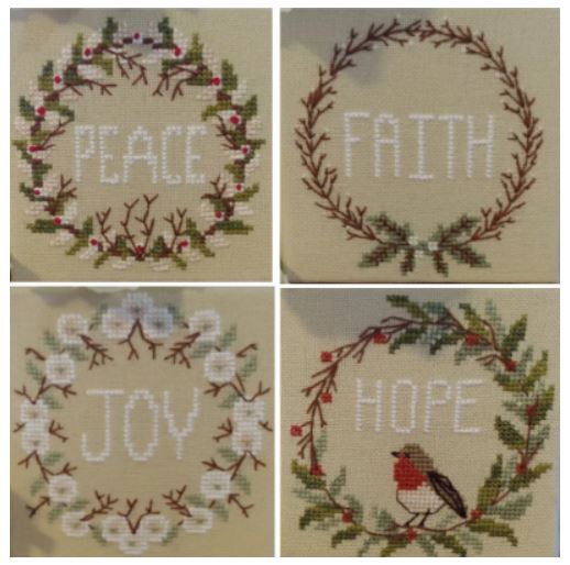 click here to view larger image of Wreaths for Seasons - Faith Joy Hope Peace (chart)