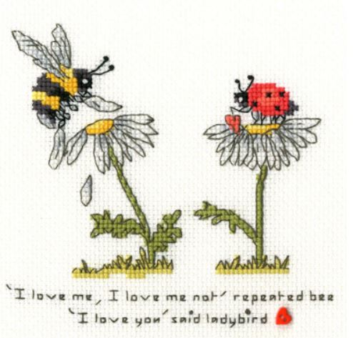 click here to view larger image of Love Me Love Me Not (counted cross stitch kit)