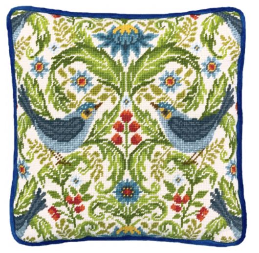 click here to view larger image of Summer Bluebirds Tapestry (needlepoint kit)