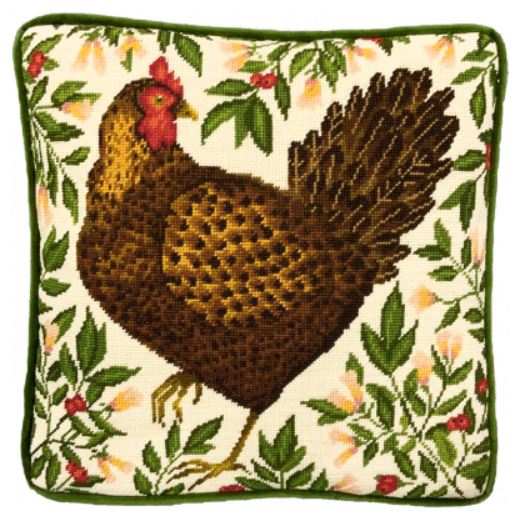 click here to view larger image of Honeysuckle Hen Tapestry (needlepoint kit)