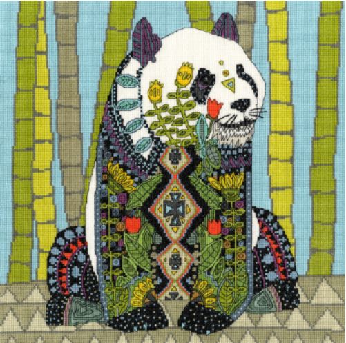 click here to view larger image of Jeweled Panda (counted cross stitch kit)