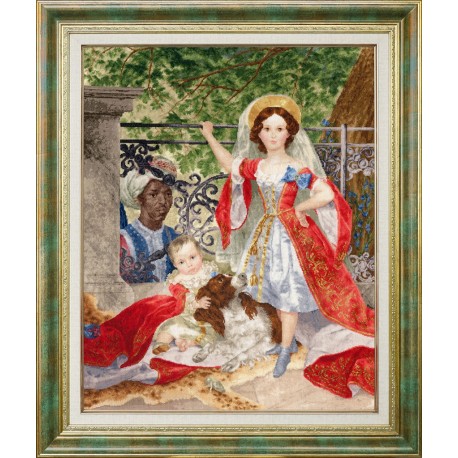 click here to view larger image of Portrait of Volkonsky Children with the Arap (counted cross stitch kit)