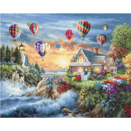 click here to view larger image of Balloons Over Sunset Cove SB614 (counted cross stitch kit)