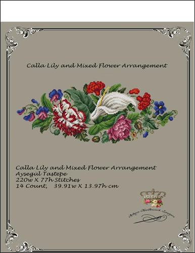 click here to view larger image of Calla Lily and Mixed Flower Arrangement (chart)