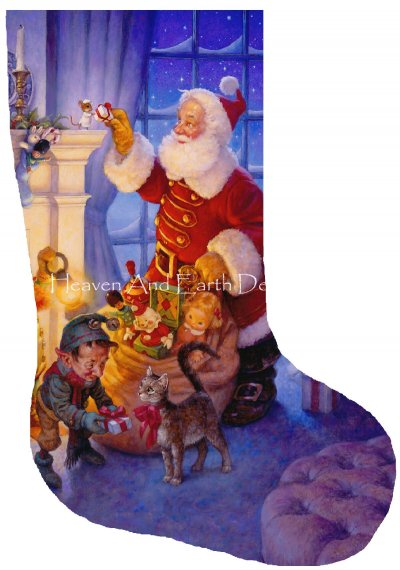 click here to view larger image of Stocking Santa and the Mouse - Scott Gustafson (chart)
