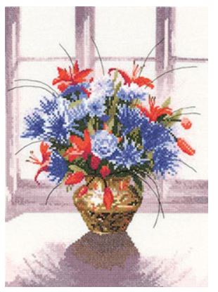 click here to view larger image of Brass Vase Window Flowers (chart)
