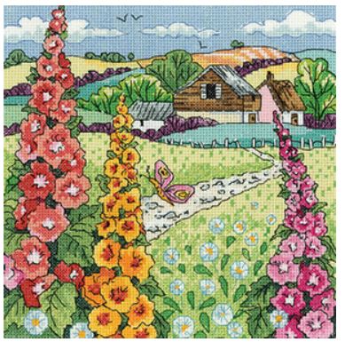 click here to view larger image of Hollyhock Farm (counted cross stitch kit)