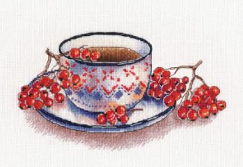 click here to view larger image of Rowanberry Tea (counted cross stitch kit)