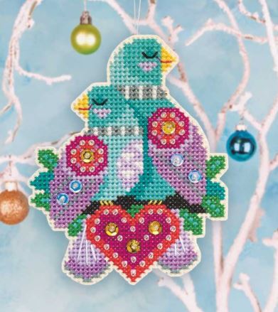 click here to view larger image of Turtle Doves Ornament Kit (counted cross stitch kit)