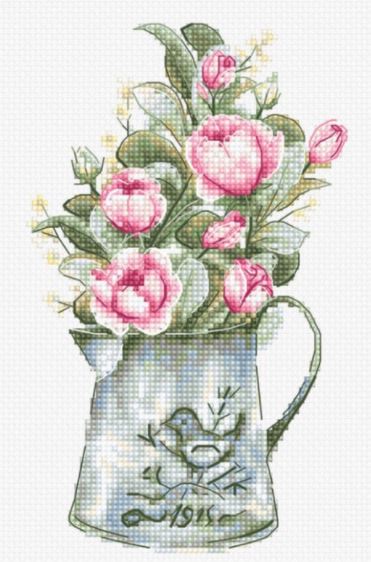 click here to view larger image of Bouquet with Roses (counted cross stitch kit)