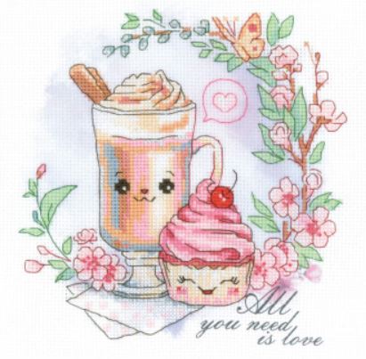 click here to view larger image of Sweethearts Coffee (counted cross stitch kit)