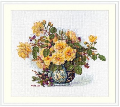 click here to view larger image of Roses and Berries (counted cross stitch kit)
