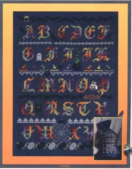 click here to view larger image of Halloween Alphabet Sampler w/charm (chart)