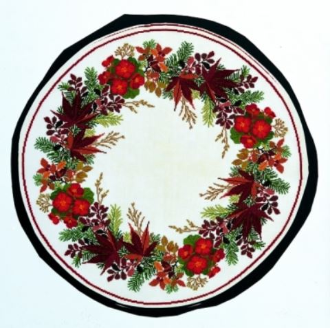 click here to view larger image of Begonia Wreath (counted cross stitch kit)