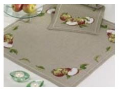 click here to view larger image of Apples Table Cloth (counted cross stitch kit)