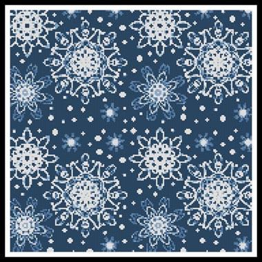 click here to view larger image of Blue Snowflakes Cushion (chart)