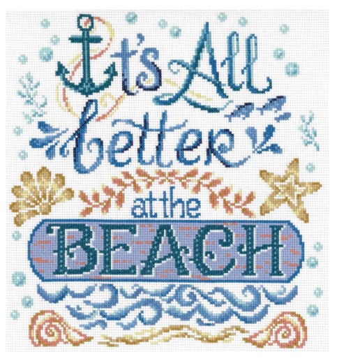 click here to view larger image of Life is Better at the Beach - Ursula Michael (counted cross stitch kit)