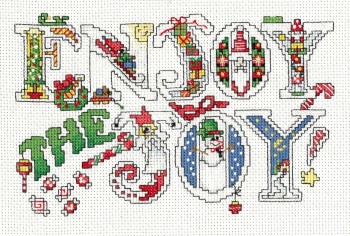 click here to view larger image of Enjoy the Joy - Mary Engelbreit (counted cross stitch kit)