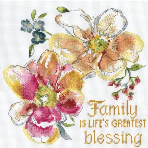click here to view larger image of Family Blessings (counted cross stitch kit)