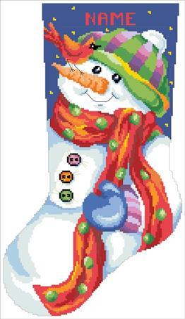 click here to view larger image of Jolly Snowman Stocking (chart)