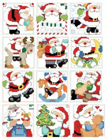 click here to view larger image of Jolly Santa Ornaments (chart)