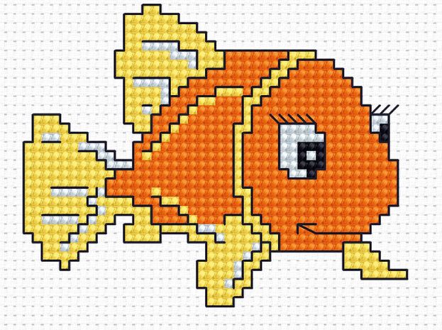 click here to view larger image of Orange Fish (counted cross stitch kit)
