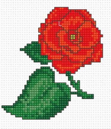 click here to view larger image of Red Flower (counted cross stitch kit)