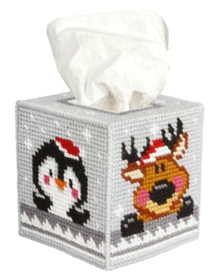 click here to view larger image of Tissue Box Cover - Winter Time (needlepoint kit)