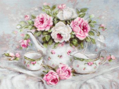 click here to view larger image of English Tea and Roses (counted cross stitch kit)